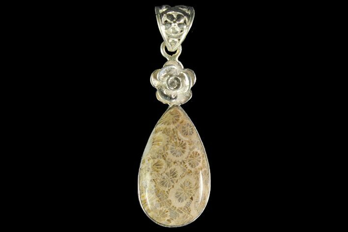 Million Year Old Fossil Coral Pendant - Sterling Silver #142277